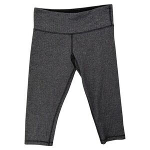 Lululemon‎ Size 8 Herringbone Crop Yoga Leggings Gray Black Athleisure